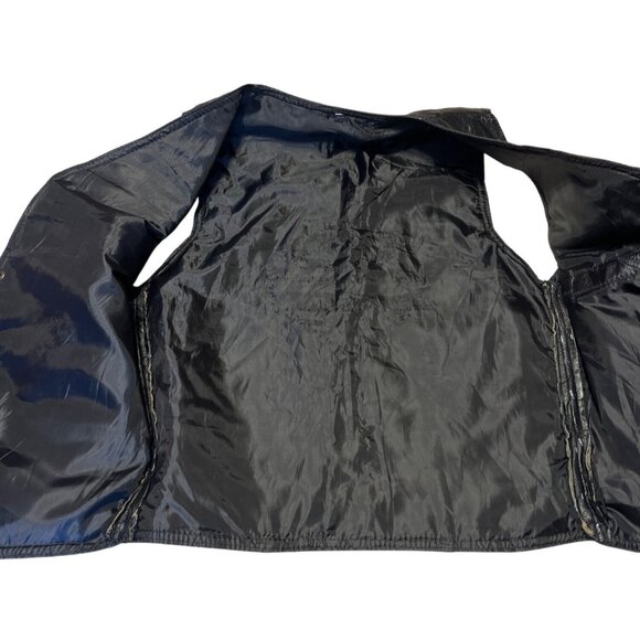 Custom Vintage Napolene Leather Outfitters Mens Patchwork Biker Vest Snap Button - Picture 6 of 8